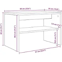 vidaXL TV Kast 60 x 35 x 40 cm Grijs Sonoma Bewerkt hout