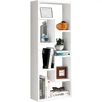 VCM Vilota wandkast wandmontage 5 planken wit.