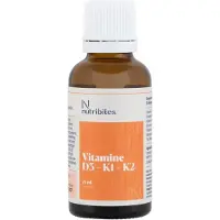 Nutribites Vitamine D+K druppels - Ondersteunt het immuunsysteem - Draagt bij aan gezonde botten en tanden - 25 mcg vitamine D / 1.000 IE per dagdosering - Bioactieve vitamines - 25 ml flesje