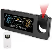 LONGZIMING -Wetterstation - Farbiges Lcd-display - 180 Grad Stufenlos Drehbar & Drahtlose Übertragung Bis Zu 60 M Im Freien Gelände - 1 - Indoor