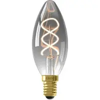 Calex Led lamp E14 | Kaars | (4W, 136lm, 1800K, Dimbaar, Titanium)