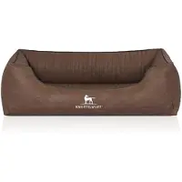 Knuffelwuff orthopedisch hondenbed Columbia van laser-gewatteerd kunstleer M-L 85 x 63cm bruin