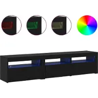 vidaXL TV Kast 2 st Zwart Eiken Bewerkt hout