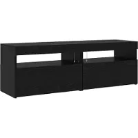 vidaXL - TV - Kast - 3 - st - Zwart - Eiken - Bewerkt - hout