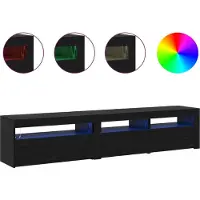 vidaXL TV Kast 2 st Zwart Eiken Bewerkt hout