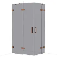 Maxaro Diamond Douchecabine | 110x80 cm Glanzend koper Rookglas Draaideur Rechthoek