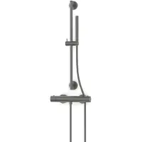 Maxaro Radius opbouw douchekranenset | Zwart metaal Cool Touch Thermostaatkraan met handdouche 1 stand