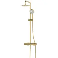 Maxaro Radius Regendouche Opbouw | Glanzend lichtgoud 20 cm Regendouche Thermostatisch