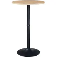 Helloshop26 Hoge tafel - - Model 03_0011085 - Ronde MDF-blad - Zwarte stalen structuur - 100x60 cm