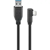 Goobay USB-C naar USB-A 3.0 kabel, 90 graden, zwart, 0,5 meter