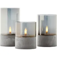 Brilliant Bougie Batterij - Tafellamp - LED - Flickering Candle Light Set - Grijs/Smoke - IP44