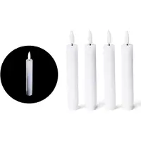 Novaliv 4x LED-kaarsen met bewegende vlam, was - echte was wit - binnen - 12,5 cm hoog voor 2,2 cm diameter / 2 AAA-batterijen vereist - LED-kaarsen voor adventskrans