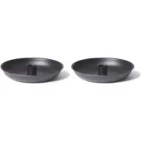 Novaliv Set van 2 kaarsenhouders 18 cm metalen kaarsenhouder Adventskrans ronde tafelkaarsen ZWART kerstdecoratie kaarsenhouder kaarsenstoker kaarsenbord decoratieve schaal kerst scandinavisch chic