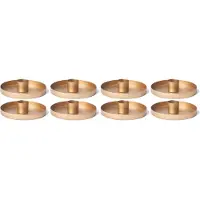 Novaliv Set van 8 tafelkaarsenhouders goud diameter 6cm Adventskrans kaarsplaat kaarsenhouder Kersttafeldecoratie scandic chic stokkaarsenhouder kaarsenhouder kaarsenspeld kaarsenstok