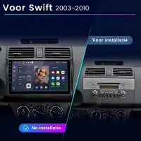 Junsun autoradio - Geschikt voor SUZUKI SWIFT 2003-2010 Navi GPS Andriod 15 Carplay & Andriod Auto WIFI BT FM RDS DSP SWC 2+64GB | 2DIN Stereo Plug & Play & Hands-Free