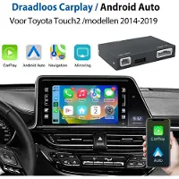 Junsun Draadloze Carplay & Android Auto model Geschikt voor Toyota RAV4 Yariss Corolla Tacoma Camry CHR Tundra, GPS-navigatiesysteem,Bluetooth, WIFI, USB, FM, Stuurwielbediening, MIC