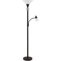 LUCANDE Vloerlampe , Dunja, Roestbruin, Woonkamer, Metaal, Landhuis / Rustiek
