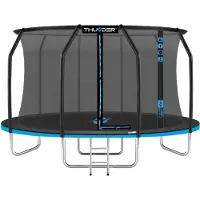 Thunder Trampoline 427 cm – Ronde Tuintrampoline – Max. 150 kg – Met Ladder – Blauw