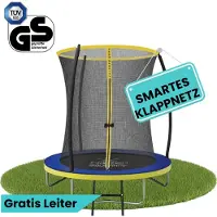 Zero Gravity trampoline Ø 183 cm – kindertrampoline met slim opvouwbaar veiligheidsnet – incl. ladder – max. 50 kg - ronde tuintrampoline - Ultima 4 Fun Edition