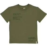 LEVV Little T-shirt groen Jongens Katoen Ronde hals Tekst - maat 104