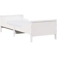 vidaXL Bedframe met uittrekbaar matras met hoofdeinde Wit 80 x 200 cm