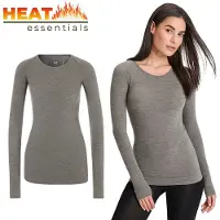 Heat Essentials Thermoshirt Dames- Merinowol - Grijs - M - Thermokleding Dames- Thermo Ondergoed Dames