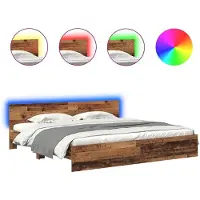 vidaXL Bedframe met hoofdeinde Oud Hout 180 x 200 cm Bewerkt hout