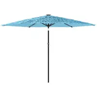 vidaXL Parasol met stalen paal 288x288x225 cm blauw