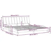 vidaXL Bedframe zonder matras "Hanko" stof taupe 200x200 cm