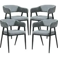 En.casa Eetkamerstoel Kohlmand set van 4 donkergrijs en zwart []