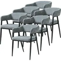 En.casa Eetkamerstoel Kohlmand set van 6 donkergrijs en zwart []