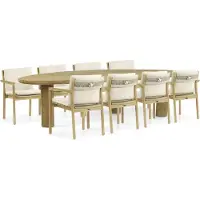 Santika Furniture Santika Suka/Leafline 300 cm dining tuinset 9-delig
