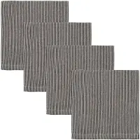 House Doctor Block Servet 40x40 Cm Pak Van 4 Zwart / Zand - Servetten & accessoires Katoen Black - 900001439