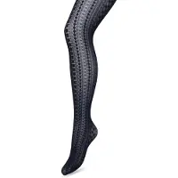 Bonnie Doon Grafische Panty 40 Denier Donker Blauw Dames maat S/M - Grafisch - Print - Gladde Naden - Maximaal Draagcomfort - Chique Panty - Geometrie Tights - Feestelijk - Dark Blue - BP221902.111