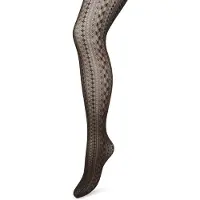Bonnie Doon Grafische Panty 40 Denier Bruin Dames maat S/M - Grafisch - Print - Gladde Naden - Maximaal Draagcomfort - Chique Panty - Geometrie Tights - Feestelijk - Bracken - BP221902.158