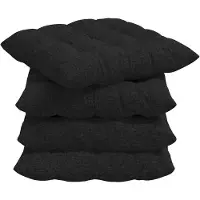 vidaXL Zitkussens 4 pcs Stof Zwart 40 x 40 x 6 cm