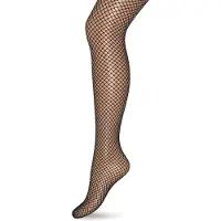 Bonnie Doon Visnet Panty Zwart Dames maat S/M 38/40 - Netpanty - Fishnet Tights - Visnet Patroon - Comfortabele Pasvorm - Stevig Materiaal - Super Elastisch - Doorschijnend - Black - BN751994.101