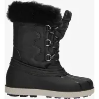 Snowfun gevoerde kinder snowboots met imitatiebont zwart maat 36/37
