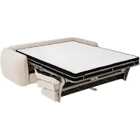 Vente-unique Driezits slaapbank express in beige chenille stof - Slaapoppervlak 140 cm - Matras 13 cm SELIVO van Maison Céphy