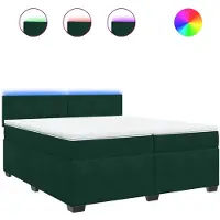 vidaXL Boxspring met matras fluweel donkergroen 200x200 cm