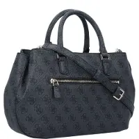 GUESS Handtas 'KATYA GIRLFRIEND SATCHEL' donkergrijs / zwart