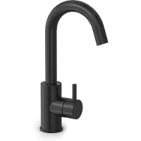 Hotbath Cobber CB004 Wastafelkraan Met Draaibare Uitloop - Geborsteld Zwart PVD - Zonder Waste - Messing - Kranen, Wastafelkranen, Opbouw