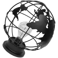 LONGZIMING -Globe Tafellamp - Decoratieve Sfeerlamp - Creatief Bolvormig Design Warmwit Licht 3000 Lm - 1 Stuk - Voor Kinderkamer Woonkamer - Zwart