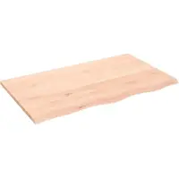 vidaXL Wastafelblad 100x60x2 cm onbehandeld massief hout