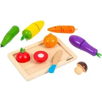 Educo Houten Speelgoed Groente - 7 stuks Groente - Sensorisch Speelgoed Groente snijden - Incl. Accessoires voor Speelgoed Keuken - Educatief Speelgoed Eten - Vanaf 3 jaar