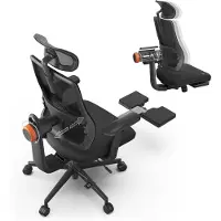 NEWTRAL MAGICH-BP Ergonomische Bureaustoel met Voetensteun - 4D-verstelbare Armleuningen - Verstelbare Rugleuninghoogte- 96°-136° Kantelfunctie - Verstelling van de zitdiepte - Zwart