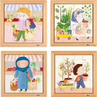 Educo Dubbelzijdige puzzel - set van 4 - - Educatief speelgoed
