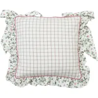 Clayre & Eef Stoelkussen Hoes - Kerst, Hulst - 100% katoen - 40 x 40 cm