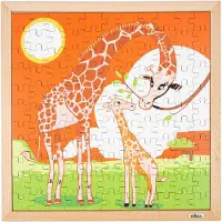 Educo Houten Kinder puzzel Giraffe 40x40cm - 121 stukjes - Houten puzzel - Legpuzzel - Puzzel voor kinderen - Dierenpuzzel - Houten puzzel - Educatief speelgoed hout - Vanaf 4 jaar