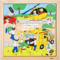 Educo Actiepuzzel 34x34cm Ongeval 16 stukjes - - Educatief speelgoed